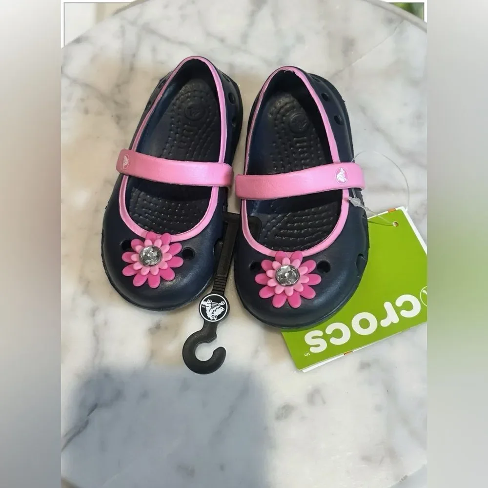 NWT CROCS Toddler Baby Mary Jane  Keeley Springtime  Sandals Size C 6